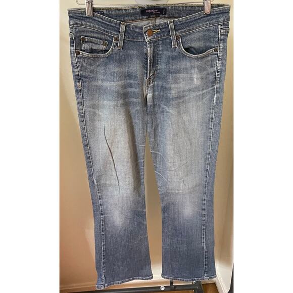 Levi's Superlow 518 Jeans Womens Size 9 Medium Stretch Distressed Small Stain - Picture 1 of 11